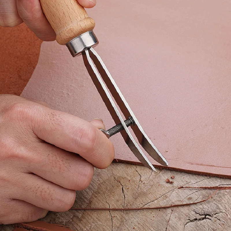 Groover Stitching Tool - Creaser de borde de cuero ajustable