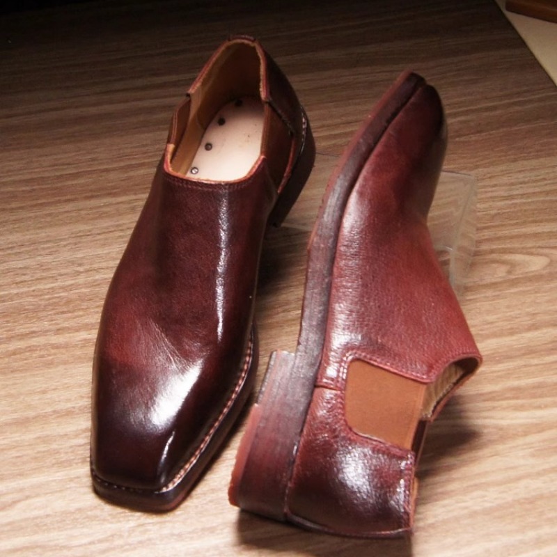 Leather Work Oxfords - Botas Chelsea de Moda Casual con
