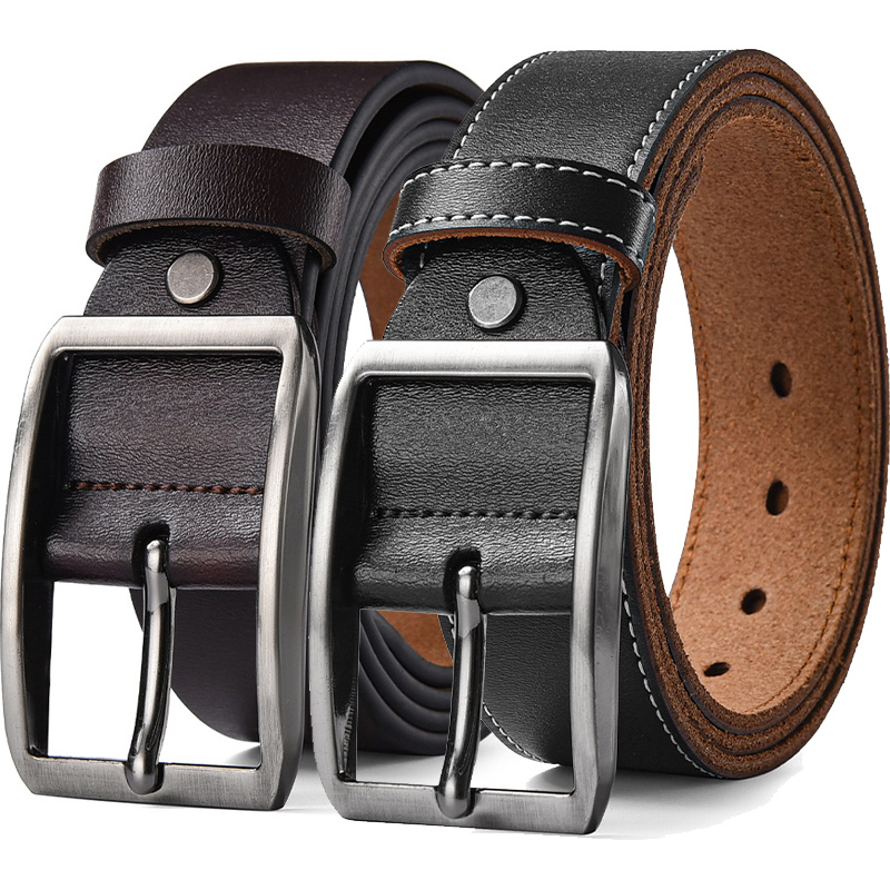 Leather Work Jeans - Correas de cintura con hebilla de