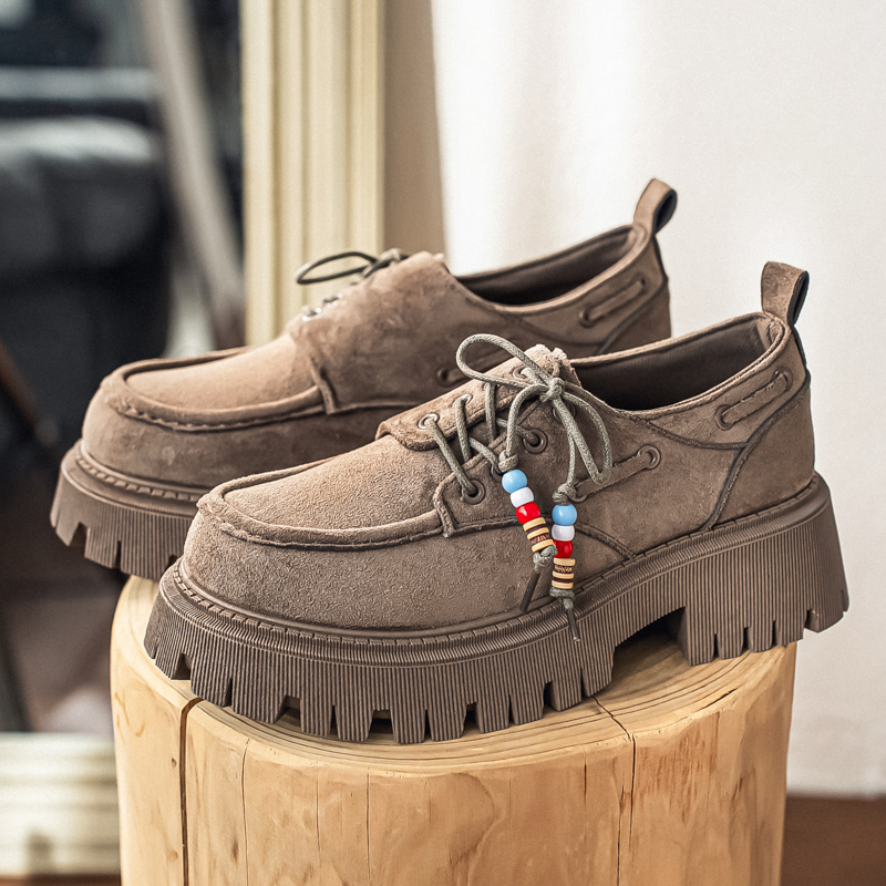 Leather Work Oxfords - Botas de Trabajo Derby para Hombre