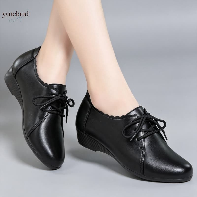 Leather Work Oxfords - Zapatos Oxford Cómodos de Tallas Grandes