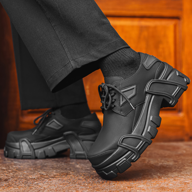 Leather Work Oxfords - Zapatos de cuero con plataforma para