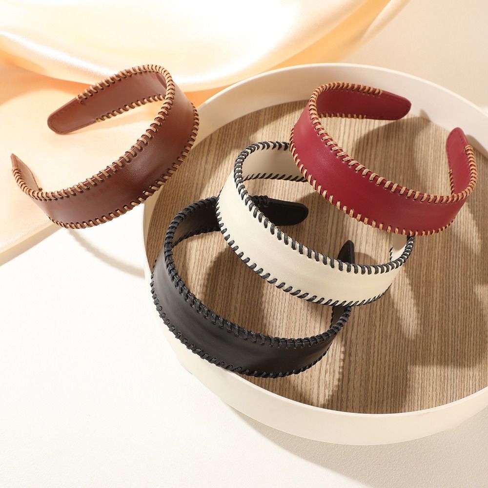 Leatherwork Rings - Diadema de cuero de color liso
