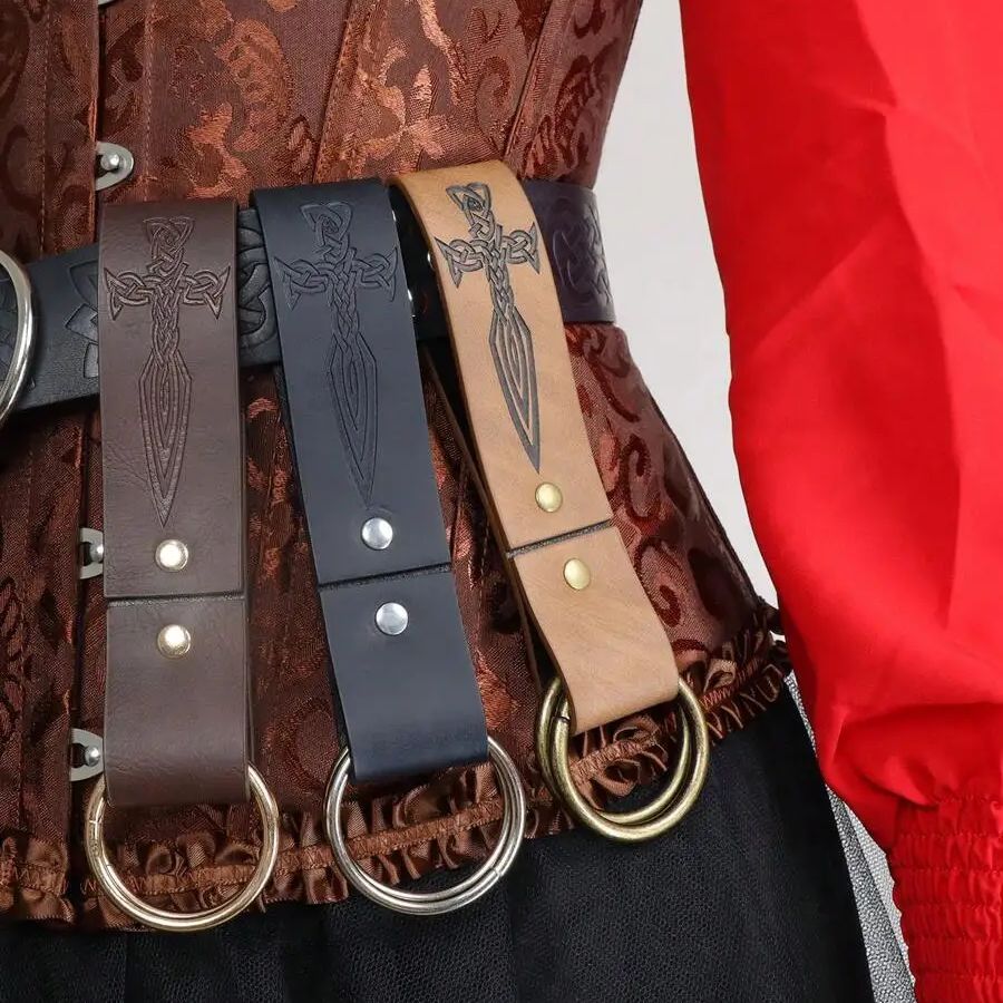 Leatherwork Rings - Falda plisada Medieval para senderismo para