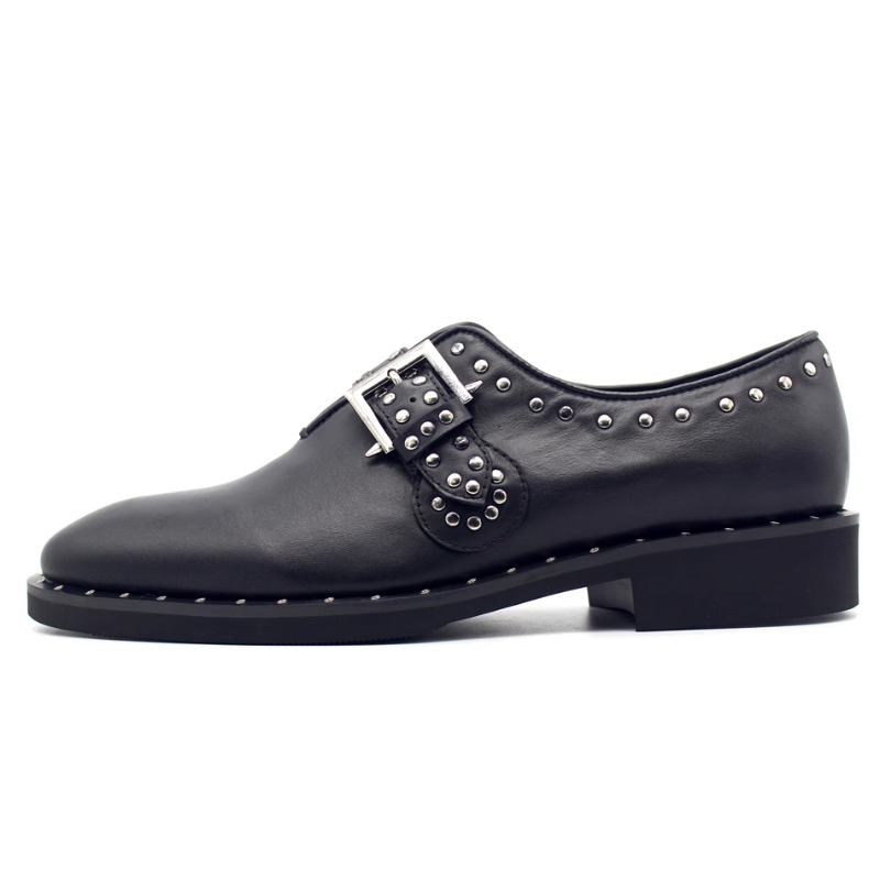 Leather Work Oxfords - Nuevos Zapatos Munk con Remaches de