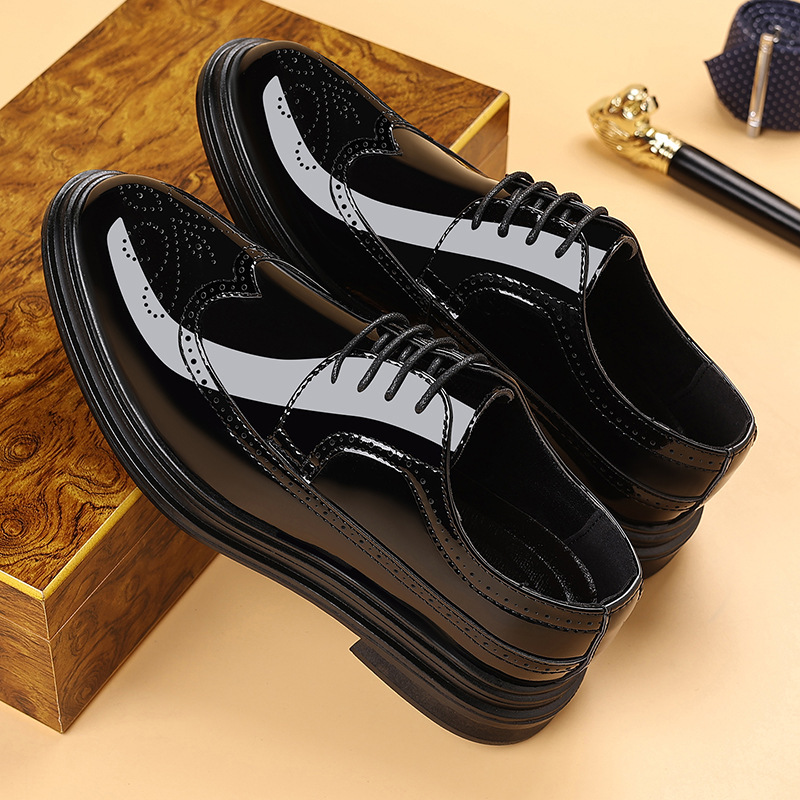 Zapatos de vestir de charol pa - Leather Work Oxfords reseña y precio