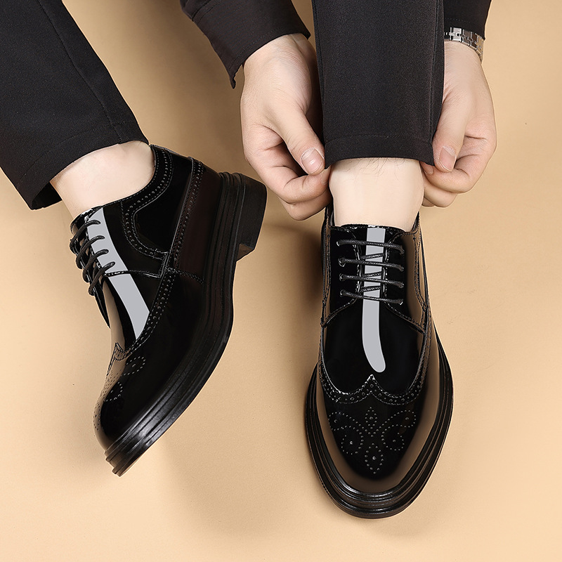 Zapatos de vestir de charol pa - Leather Work Oxfords reseña y precio