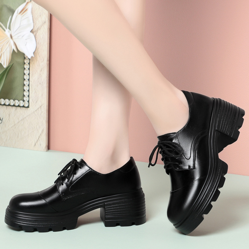 Zapatos de plataforma de fondo - Leather Work Oxfords reseña y precio