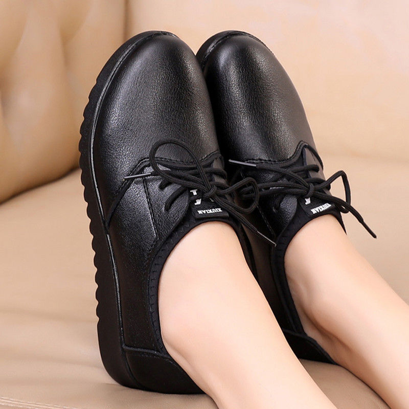 Zapatos Oxford negros lisos pa - Leather Work Oxfords reseña y precio