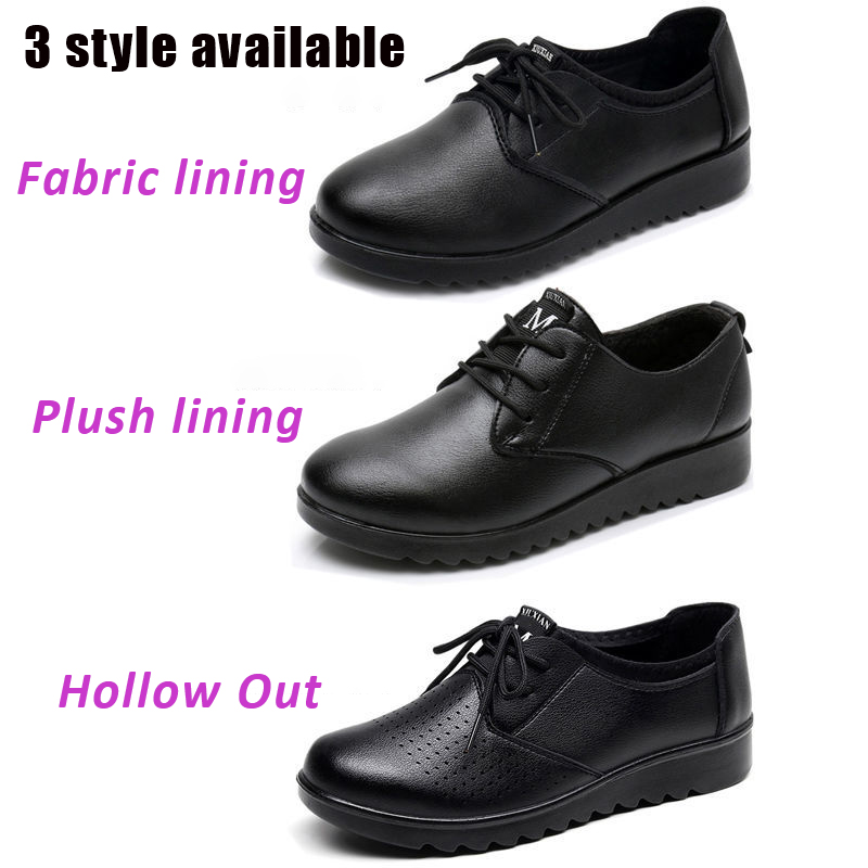 Zapatos Oxford negros lisos pa - Leather Work Oxfords reseña y precio