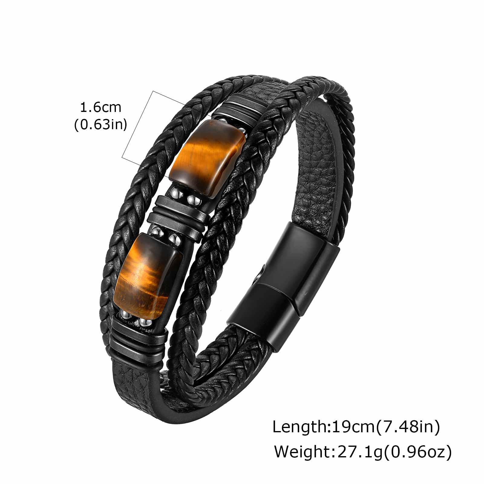 Brazalete de cuero trenzado pa - Leatherwork Logo reseña y precio