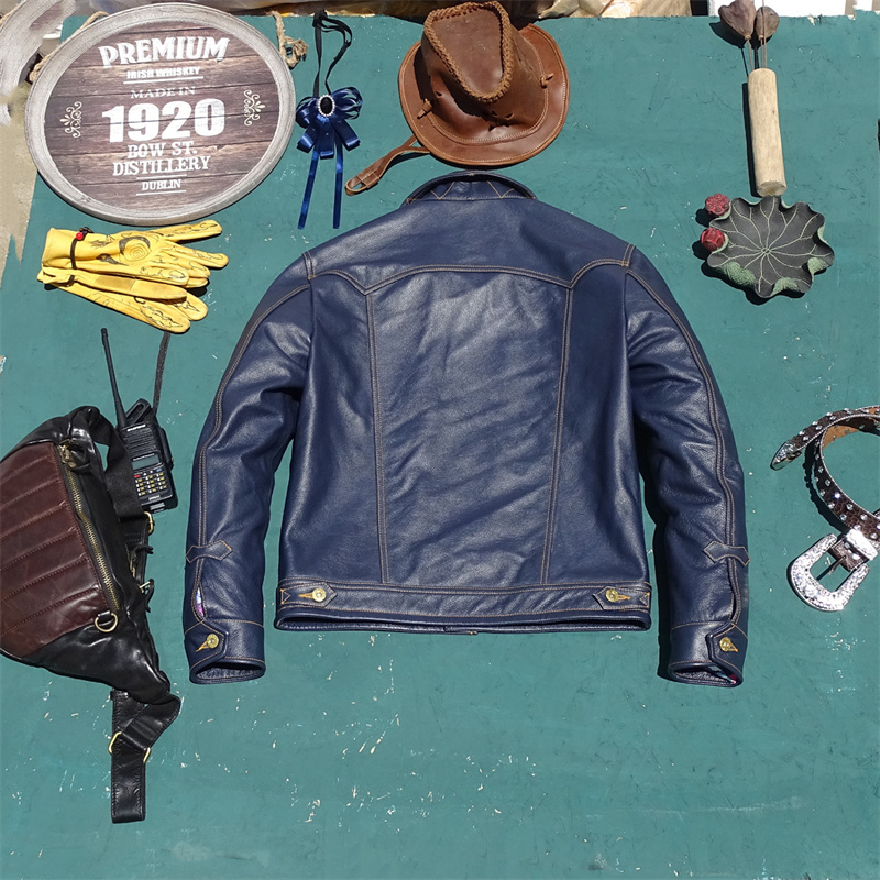   Chaqueta de cuero genuino Kn - Leather Work Jeans reseña y precio