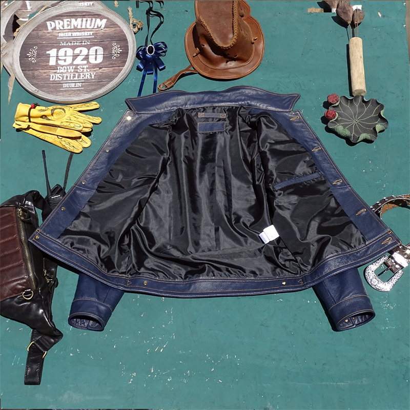   Chaqueta de cuero genuino Kn - Leather Work Jeans reseña y precio